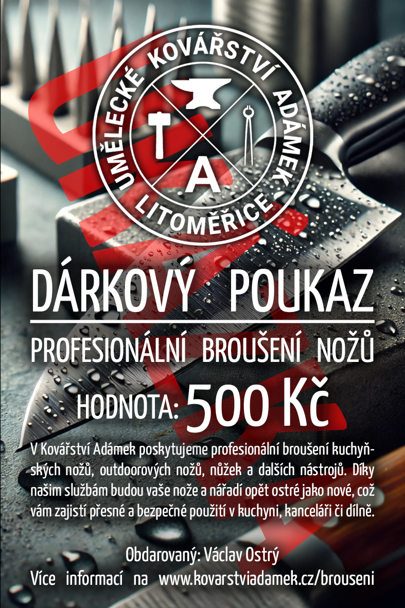 Dárkový poukaz - broušení nožů